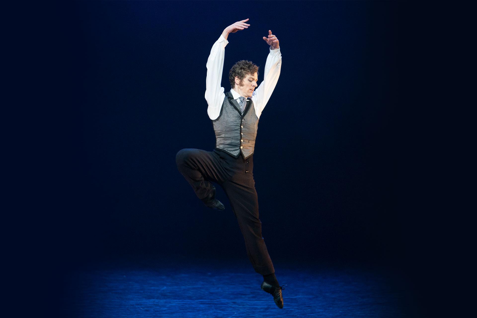 Jonathan Hanks performs in a duet from A Christmas Carol during Northern Ballet's 50th Anniversary Celebration Gala. Photo Emma Kauldhar