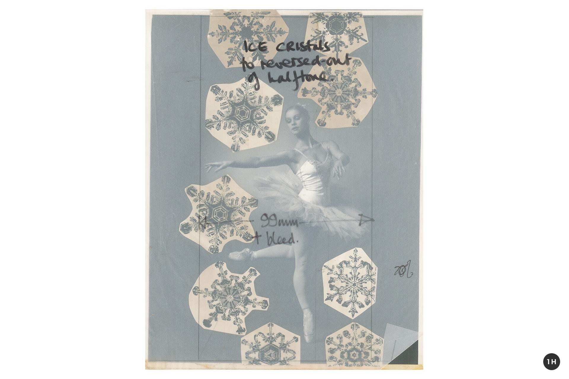 Design transparency showing layers of a poster creation