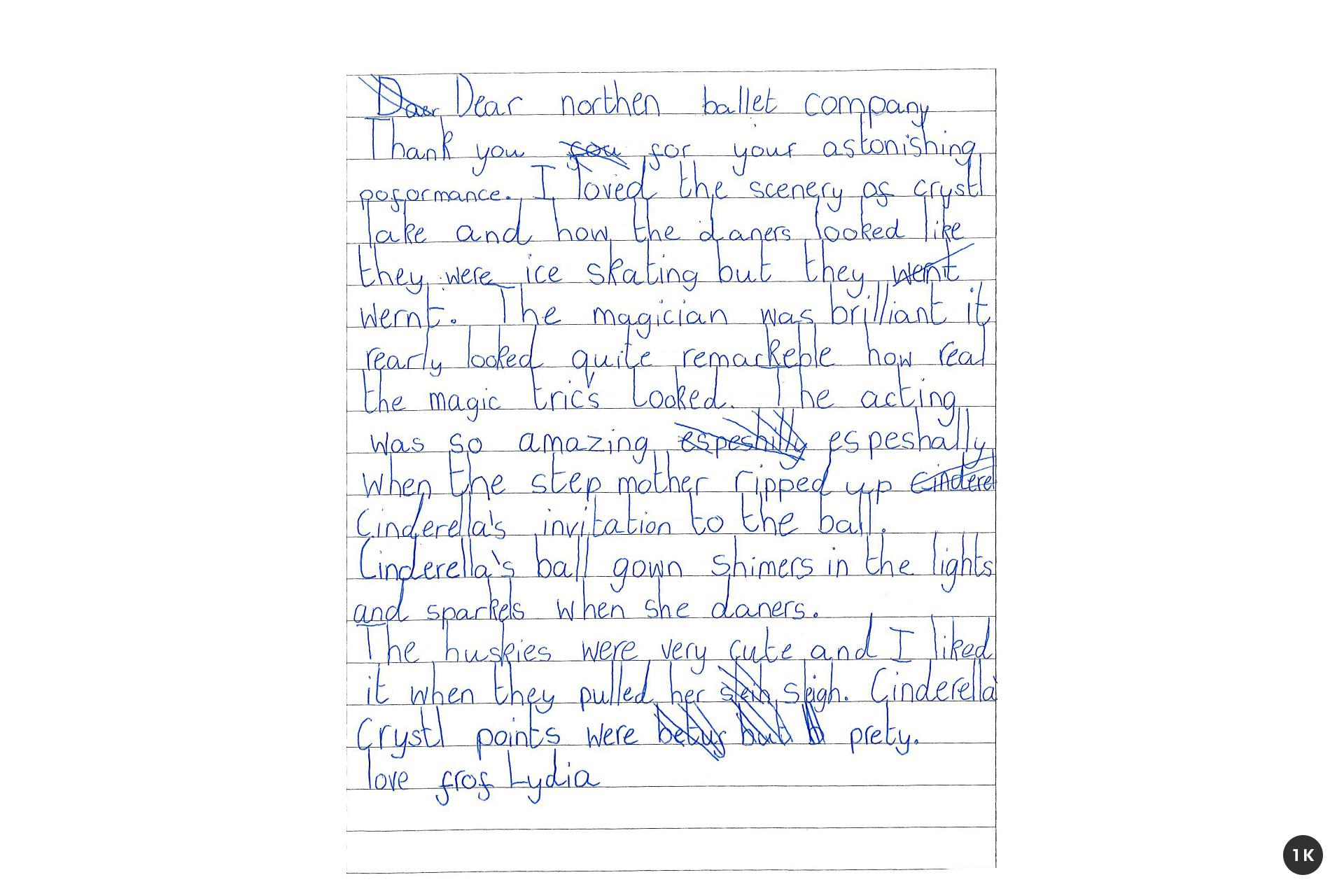 A letter from an audience member