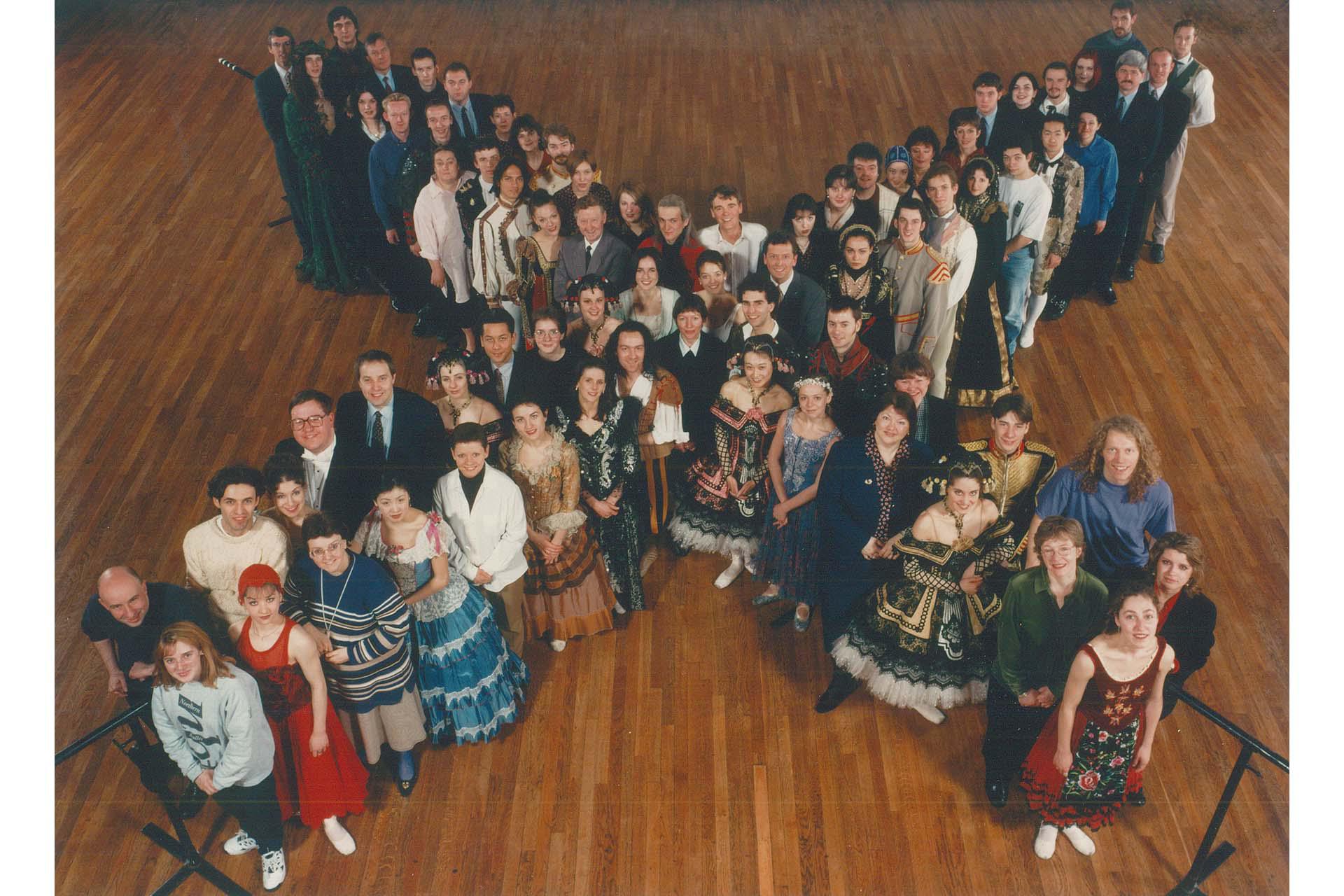 The Company celebrate sponsorship by Halifax PLC by posing collectively in a Halifax PLC X