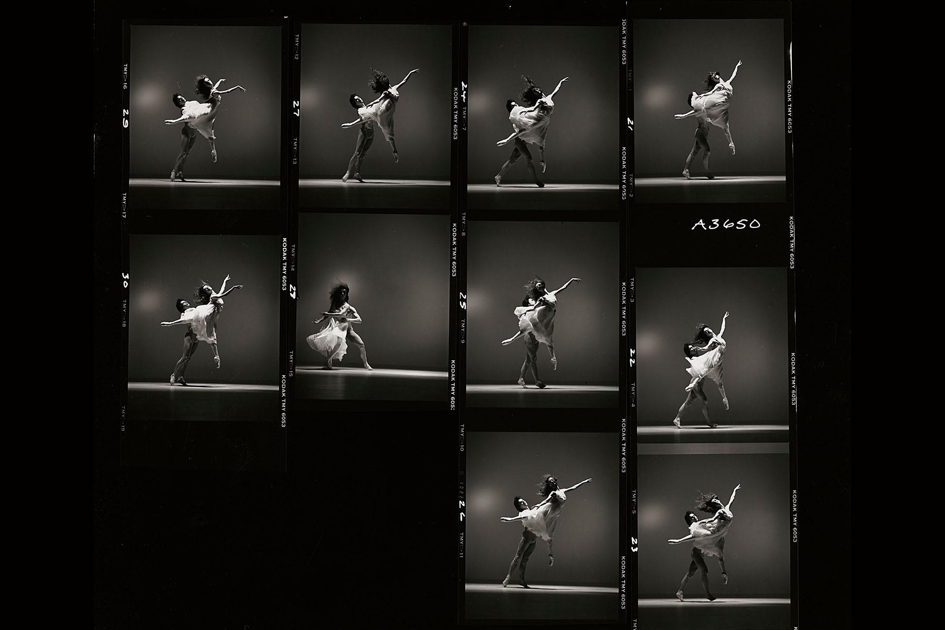 Collage of Anthony Crickmay photographs of Jayne Regan and William Walker as Juliet and Romeo