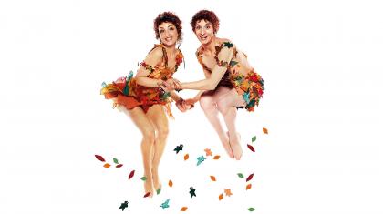 Kiara Flavin and Filippo Di Vilio as elves on the production poster taken by Justin Slee